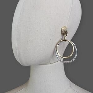 SOLD- Gold & Silver Hoop Earrings